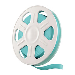 Obraz premium 3D green theme icon style, 3D Film Reel – A simple film reel with smooth edges and depth