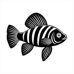 Zebra Danio Fish silhouette Animal new style design