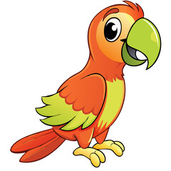 Fototapeta premium Colorful Cartoon Parrot Vector Illustration for Kids and Educational Materials