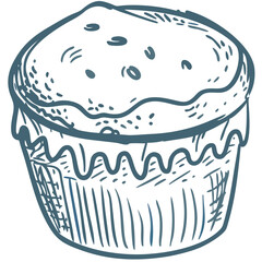 Hand Drawn Cupcake Illustration Dessert Sketch Vector Art Bakery Design