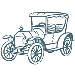 Vintage Car Vector Illustration Classic Automobile Retro Transportation Design