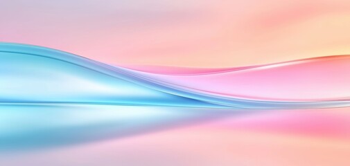 Obraz premium A blurred cosmic portal of soft neon blue and pink hues, dissolving into an infinite dreamlike space