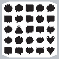 Unique Speech Bubble Doodles Hand Drawn Pack of Outline Shapes