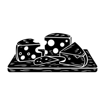 cheese assortment on wooden board clip art preview