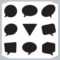Unique Speech Bubble Doodles Hand Drawn Pack of Outline Shapes