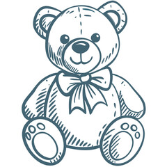 Fototapeta premium Cute Teddy Bear Vector Illustration with Bow for Children's Designs and Prints