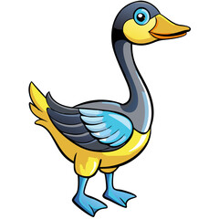Obraz premium Colorful Cartoon Duck Vector Illustration for Children's Design Projects