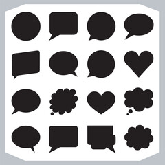 Unique Speech Bubble Doodles Hand Drawn Pack of Outline Shapes