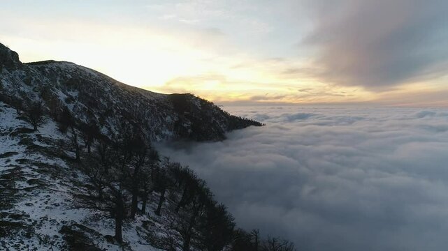 sunset in the mountains