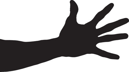 vector; silhouette; the palm of the hand