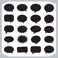 Unique Speech Bubble Doodles Hand Drawn Pack of Outline Shapes