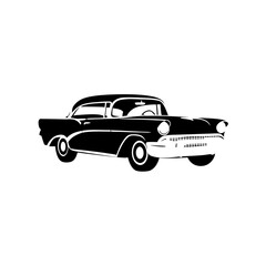 Naklejka premium Vintage Classic Car Silhouette Vector Illustration for Retro Design