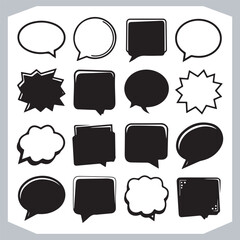 Outline Speech Bubbles in Various Shapes Hand Drawn Doodle Pack