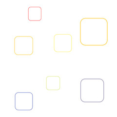 Geometric square shape Memphis design