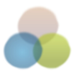 Overlapping light colorful gradient circles diagram art