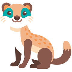 Cute Cartoon Ferret Illustration Adorable Animal Vector Design