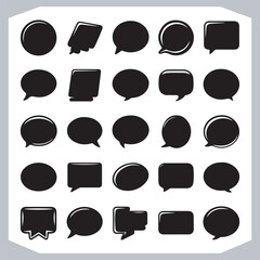 Outline Speech Bubbles in Various Shapes Hand Drawn Doodle Pack