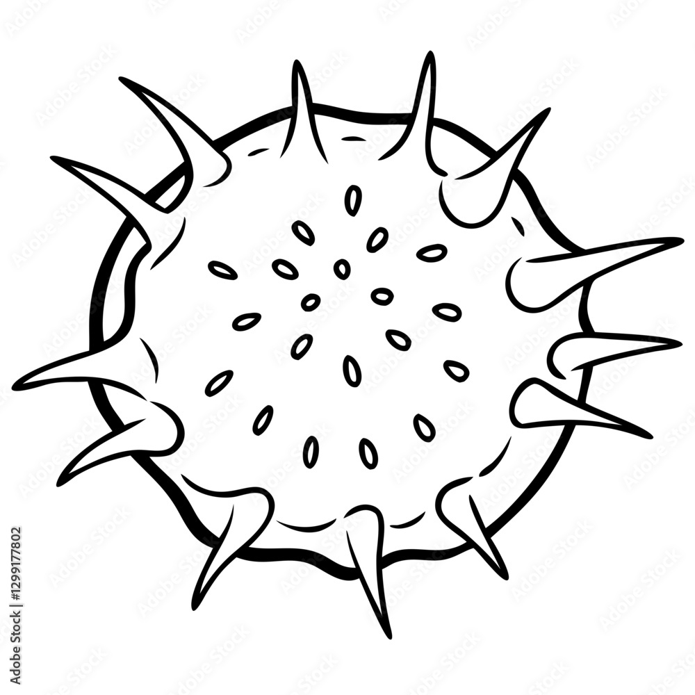 Poster spiky abstract illustration circular object vector design