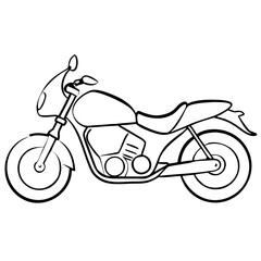 Minimalist Motorcycle Outline Vector Illustration for Design Projects