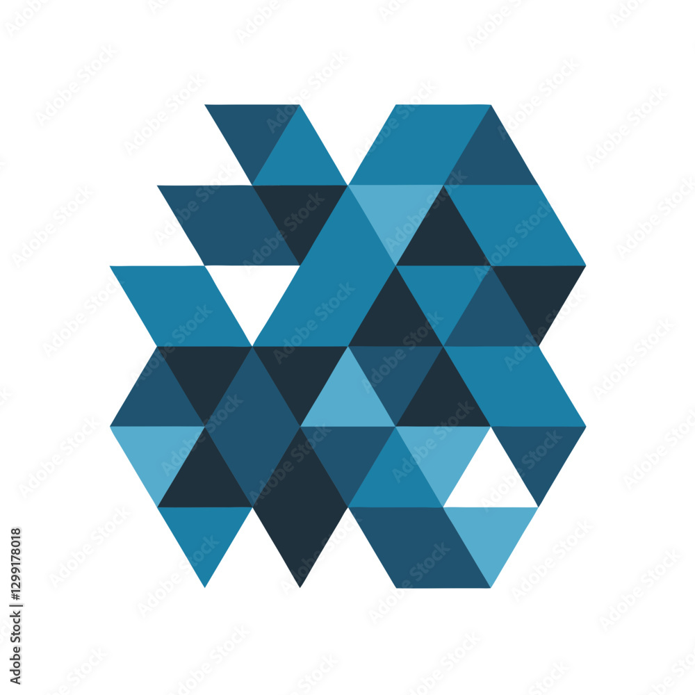 Poster blue geometric abstract triangle pattern vector design