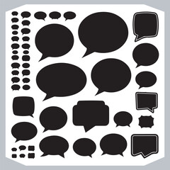 Outline Speech Bubbles in Various Shapes Hand Drawn Doodle Pack