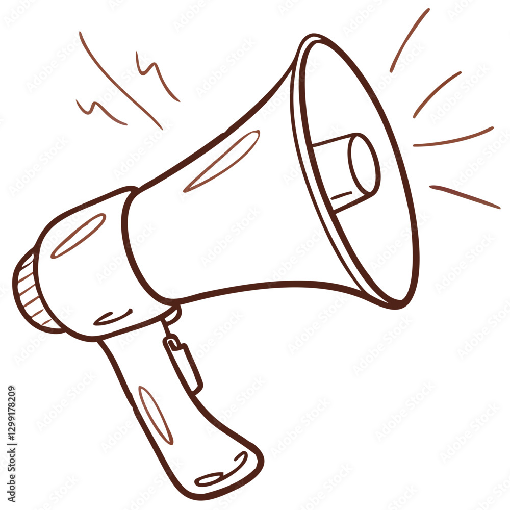 Poster megaphone vector for communication and announcement design projects