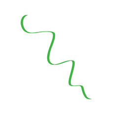 Green wavy ribbon brush stroke illustration art