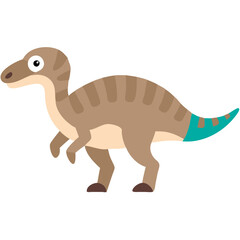 Cute Cartoon Dinosaur Vector Illustration for Kids Educational Design