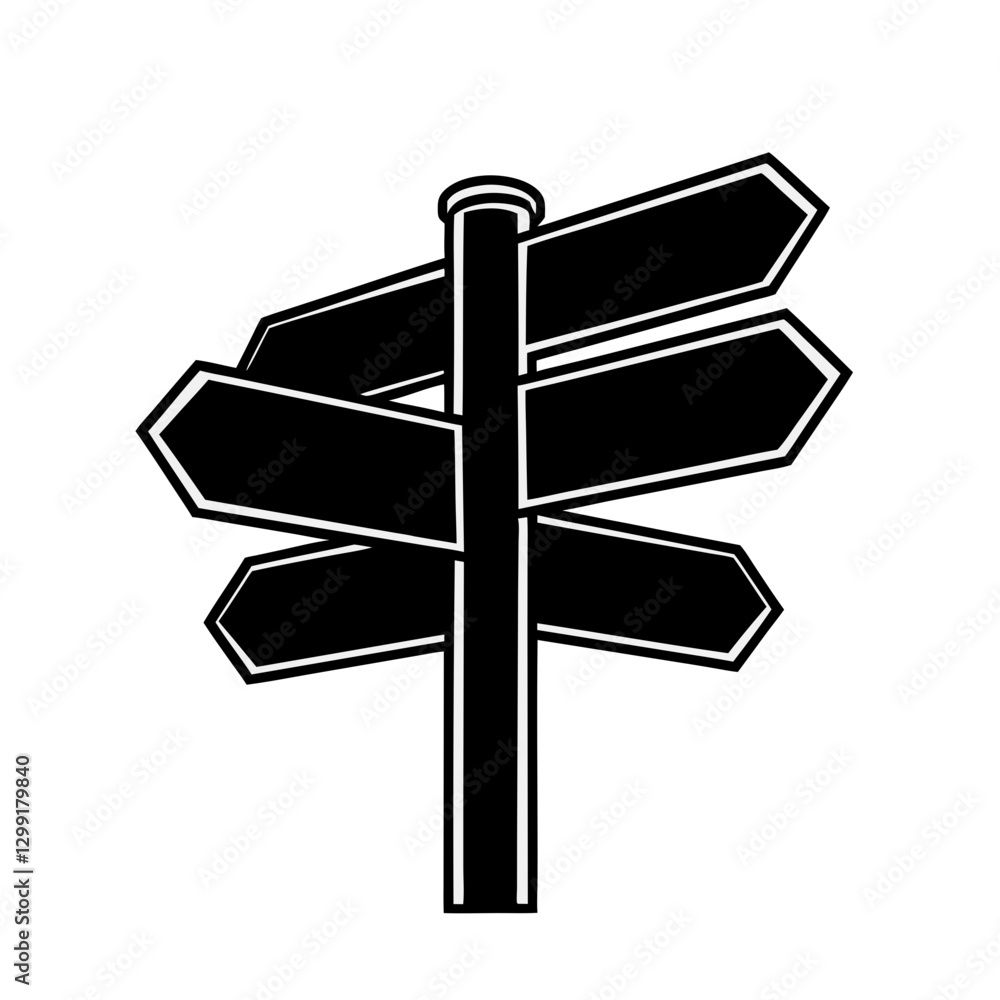 Poster vector blank directional signpost illustration for navigation and choice concepts