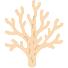 Obraz premium Vector Illustration Beige Coral Branch Marine Life Design Element