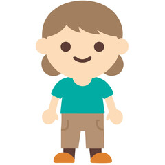 Obraz premium Cute Child Cartoon Character Illustration in Casual Outfit Vector Art