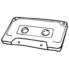 Fototapeta premium Retro Cassette Tape Vector Illustration for Music and Nostalgia Themes