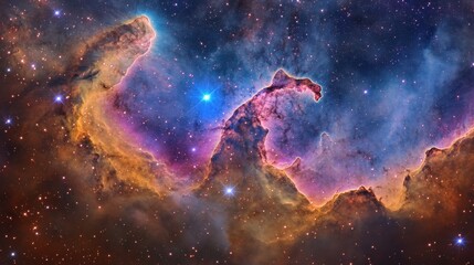 Fototapeta premium Stunning Nebula with Swirling Colors – Deep Space Sci-Fi Background