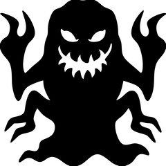 Fototapeta premium Spooky Monster Silhouette Vector Art for Halloween Decorations and Designs