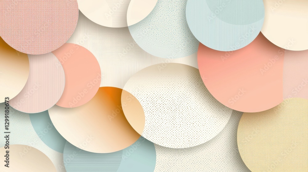 Poster colorful geometric patterns with circles and textures create an engaging and harmonious design suita