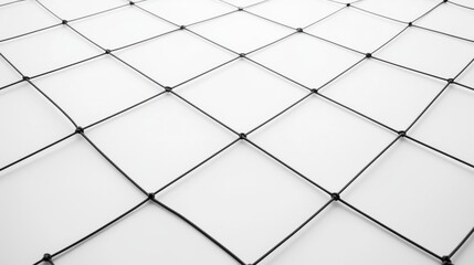 Close-up view of a black mesh netting stretched across a flat surface, showcasing its grid pattern and design for various uses in sports or gardening