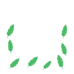 Obraz premium Scattered green leaves illustration art