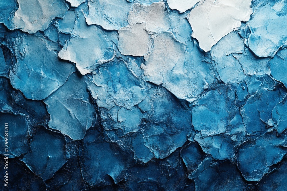 Poster textured blue abstract wall with layered paint creating a cool ocean-like effect
