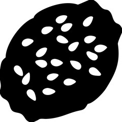 Fototapeta premium Black and White Cookie Silhouette with Seed Pattern Vector Illustration