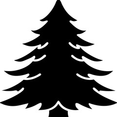Obraz premium Black Silhouette Christmas Tree Vector Art for Holiday Design Projects