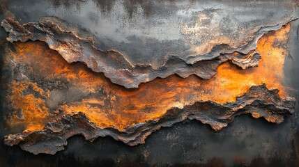 Obraz premium Abstract Orange and Gray Rock Formation Art