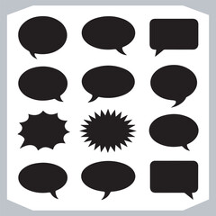 Outline Speech Bubbles in Different Shapes Hand Drawn Doodle Pack
