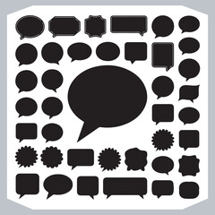 Outline Speech Bubbles in Different Shapes Hand Drawn Doodle Pack