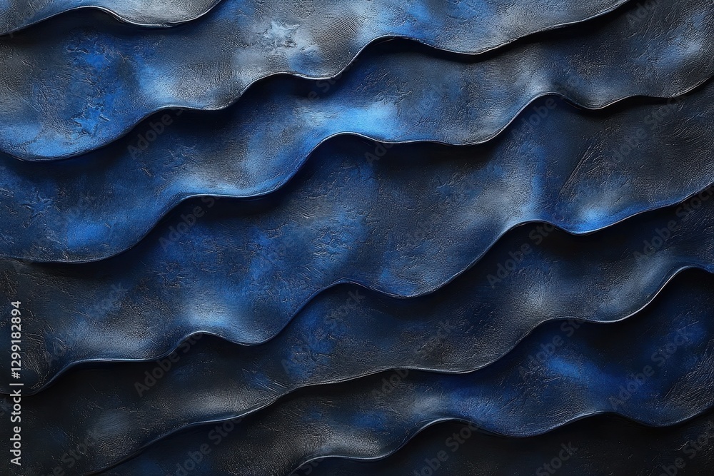 Aufkleber textured blue waves create a stunning visual effect in this artistic abstract design