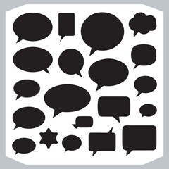 Outline Speech Bubbles in Different Shapes Hand Drawn Doodle Pack