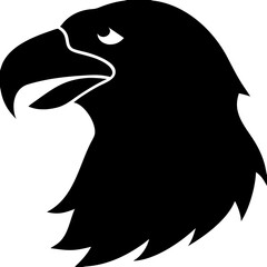 Vector Silhouette of Eagle Head Bold Wildlife Design for Versatile Use