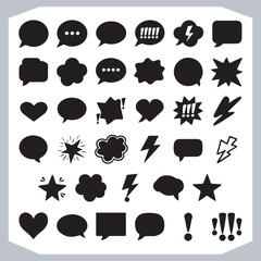 Outline Speech Bubbles in Different Shapes Hand Drawn Doodle Pack