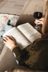 woman reading a book