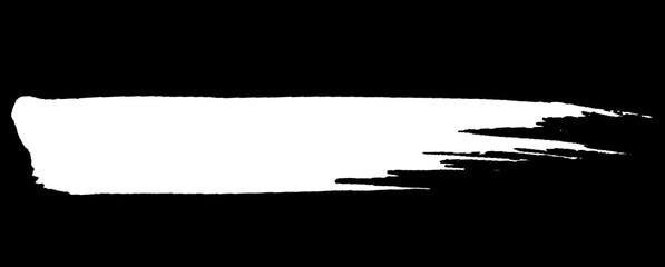 Black and white paint. White brush strock texture on the black background. Brush strokes with rough edge.