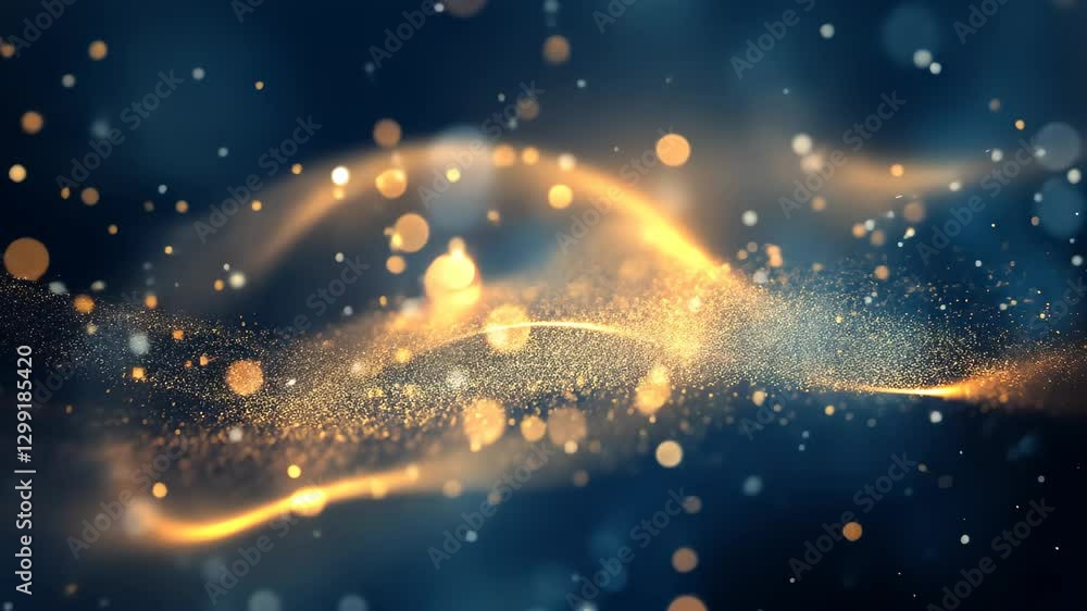 Poster dramatic display of luminous particles in a cosmic expanse during a silent night, dramatic space sce